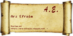 Arz Efraim névjegykártya